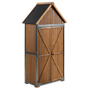 Metal Frame Garden Storage Shed with 5 Compartments